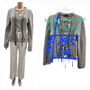 Marc Cain Boho-Inspired Sweater Size M